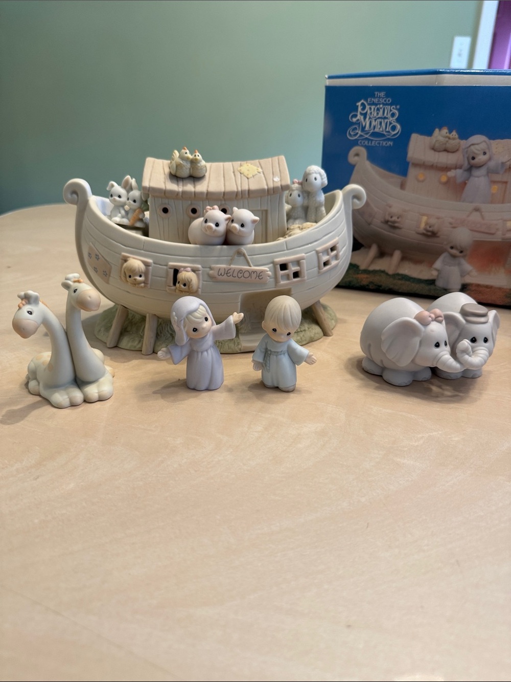 Enesco Collection Precious Moments Noah's Ark Set Beautiful Display Piece
